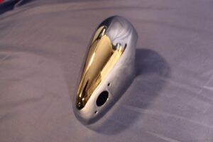 (27) MGB REAR RIGHT HAND DRIVERS OVERIDER ALL CHROME AHH6489