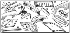 (22) MIDGET FRONT WHEEL ARCH ASSEMBLY