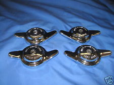 SPIN4 MGB MIDGET CHROME WIRE WHEEL SPINNERS MG LOGO 12 tpi SET OF 4 2 EARED