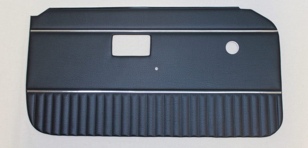 DP126 MGB DOOR CARD TRIM PANELS 1971-76 BLACK, NAVY BLUE & AUTUMN LEAF WITH CHROME TRIM
