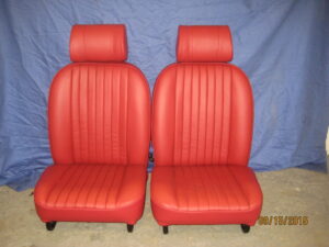 MGB LEATHER SEATS RECLINER RED & RED PIPING INC D SHAPE HEADRESTS S780MKIT