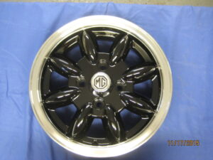 SET OF 4 13" X 5J 1275 & 1500 MIDGET SPRITE ALLOY WHEELS BLACK POLISHED RIM GAC8223BX4