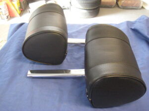 GLZ135L MGB PAIR LEATHER HEADRESTS D SHAPE 1969-1976