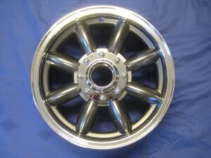 15GKONX4  MGB/C 15" X 5.5J ANTHRICITE WITH POLISHED RIM KNOCK ON TYPE SPLINED ALLOY WHEELS SET OF 4