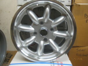 SET OF 4 MGB 15" X 6J SILVER POLISHED RIM ALLOY WHEELS RACING COMPETITION