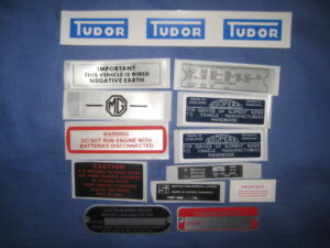 MGK2016 MGB GT V8 ENGINE BAY DECAL STICKER & PLATE KIT