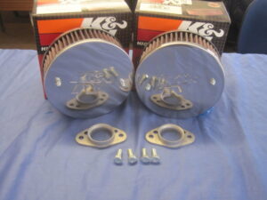 K&N1 MGB K & N PANCAKE AIR FILTERS PAIR INC STUB STACKS C/B