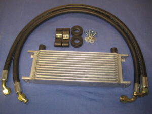 ARA221MK1R MGB 13 ROW OIL COOLER, PAIR OF RUBBER HOSES & FITTING KIT 1962-67