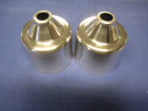 DPC102 MGB CHROME DASHPOT COVERS PAIR 1" 1/2