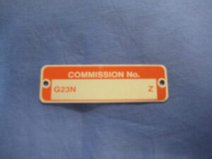 MGB ROADSTER COMMISSION PLATE G23N Z CRCP356