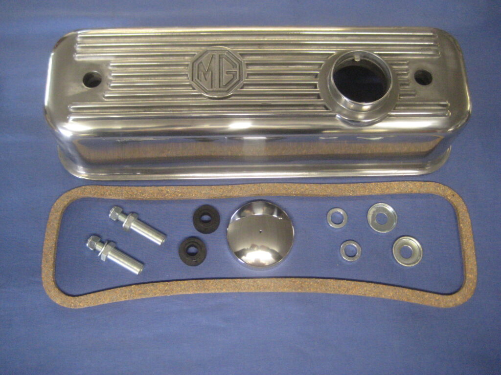 GAC4069KIT MGB ALLOY ROCKER COVER KIT, INC GASKET, CHROME CAP, BOLTS & GROMMETS