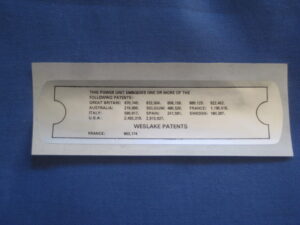 CRST137 WESTLAKE PATENTS ROCKER COVER STICKER