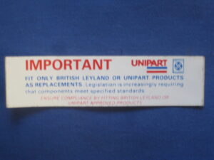 CRST116 IMPORTANT UNIPART STICKER
