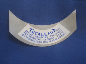 CRTR201 TECALMIT OIL FILTER STICKER