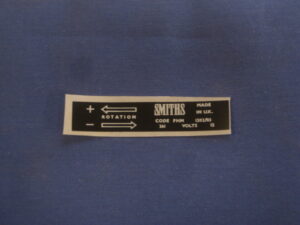 CRST128 SMITH HEATER MOTOR DIRECTION STICKER