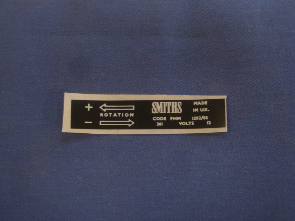 CRST128 SMITH HEATER MOTOR DIRECTION STICKER