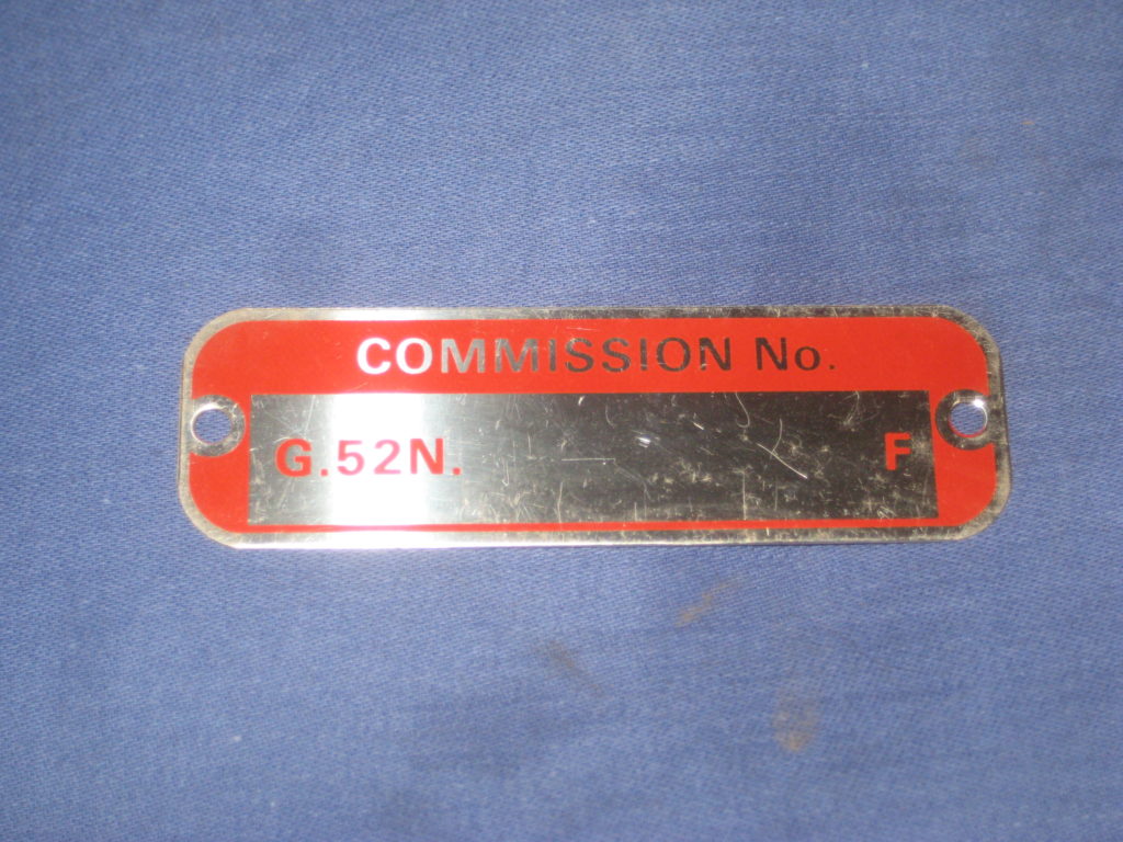 CRCP352 MGC ROADSTER COMMISSION PLATE G52N F