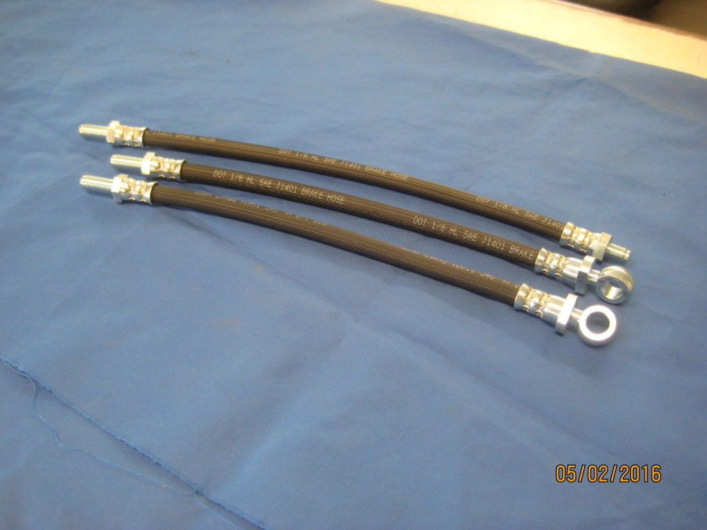 GBH157K MIDGET FRONT & REAR FLEXI BRAKE HOSE SET OF 3