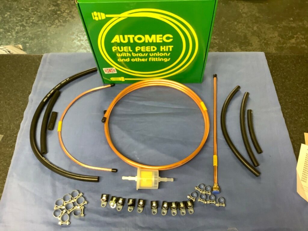 FFK002 MGB 1975 ON HIF4 PETROL / FUEL COPPER & RUBBER HOSE KIT INC CLIPS