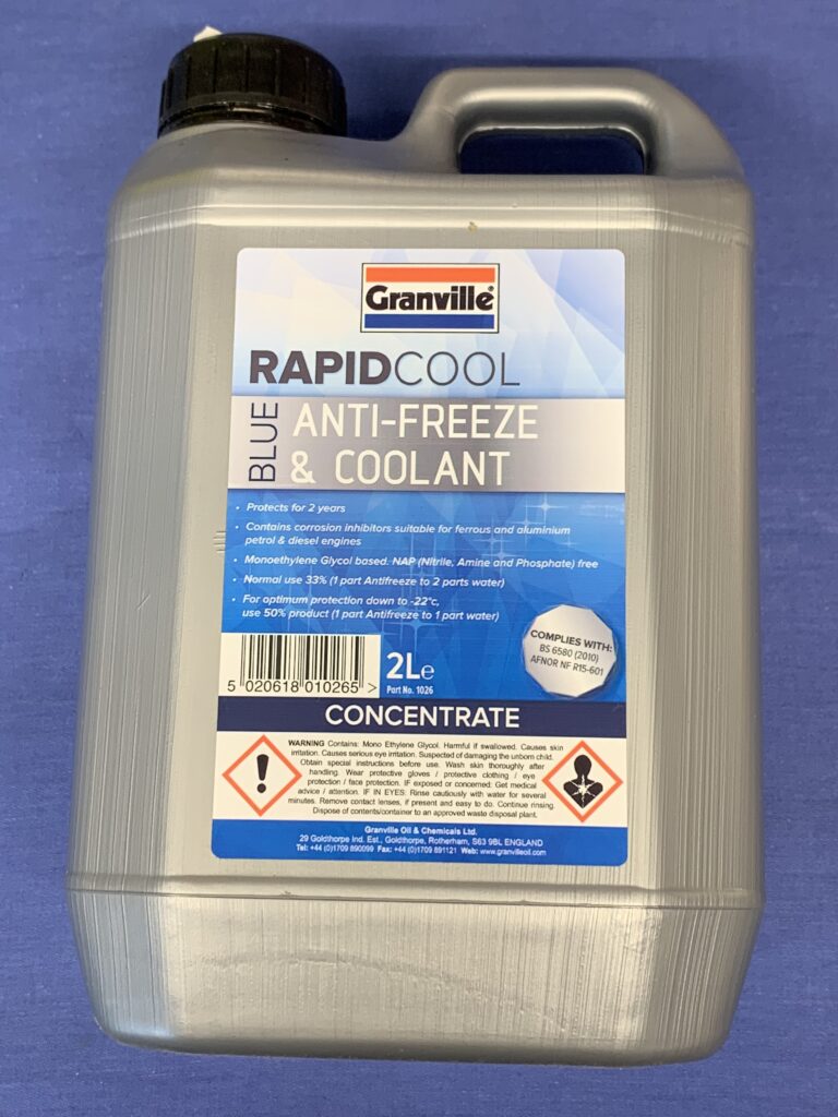 GEC1002 GRANVILLE RAPID COOL BLUE ANTIFREEZE & COOLANT 2 LTR