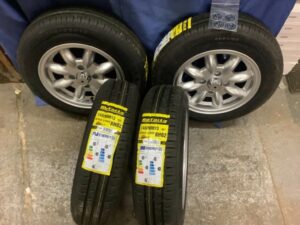 SET OF 4 MIDGET 13'' ALLOY WHEELS PLAIN SILVER FITTED TYRES AND BALANCED W004X4T