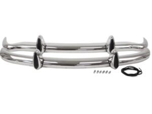 SSCBKH MGB CHROME BUMPER CONVERSION & S/S BUMPER RUBBER FACED OVERIDER HONEYCOMBE GRILL SET