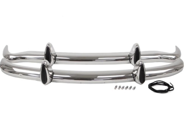 SSCBKH MGB CHROME BUMPER CONVERSION & S/S BUMPER RUBBER FACED OVERIDER HONEYCOMBE GRILL SET